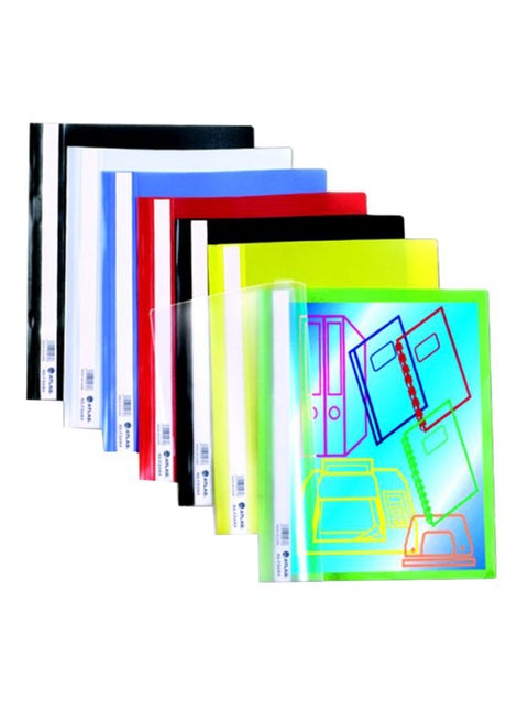 7-Piece Coloured Flat File Set Green/Red/Blue