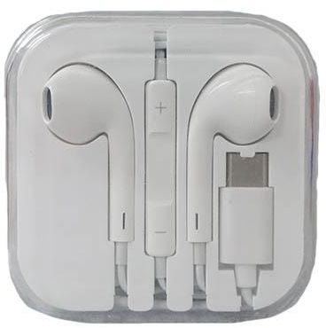 Generic Wired Type-C In-Ear Earphones White  - Image 2