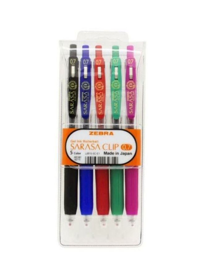ZEBRA 5-Piece Sarasa Clip Gel-Ink Pen Set Multicolour - Image 1
