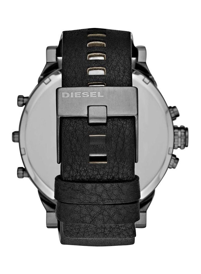 DIESEL - Men's Mr. Daddy 2.0 Round Shape Leather Band Analog Wrist Watch 57 mm - Black - DZ7348 - Image 1