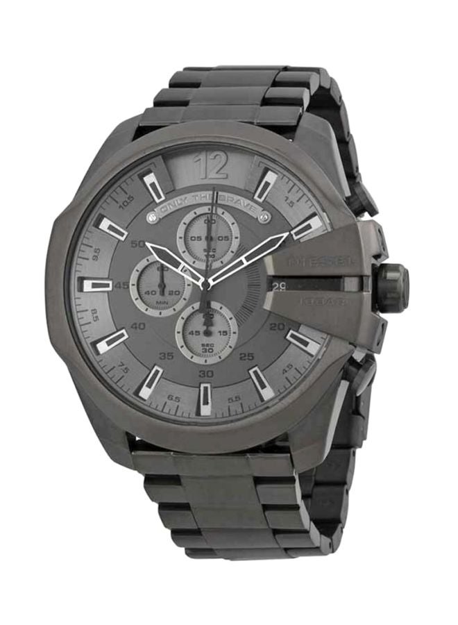 ديزل ساعة يد ميجا شيف كرونوغراف دائرية الشكل بسوار من الستانلس ستيل مقاس 49 مم - لون رمادي - طراز DZ4282 للرجال - Image 1