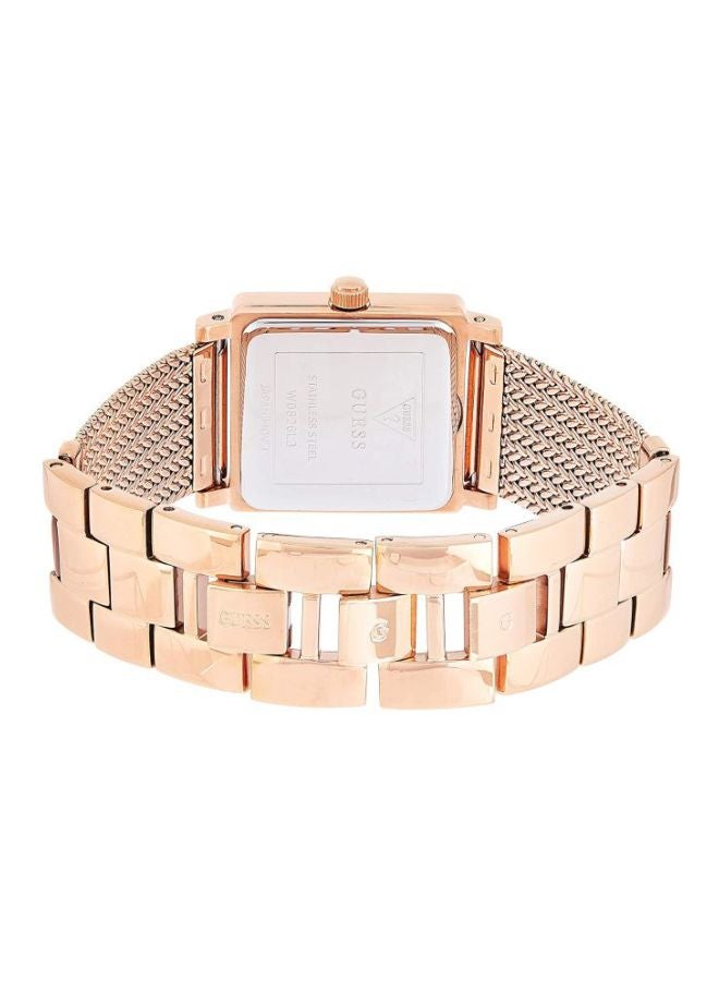 جس ساعة يد بعقارب مقاومة للماء طراز W0826L3 - مقاس 32 ملم - لون ذهبي وردي للنساء - Image 2