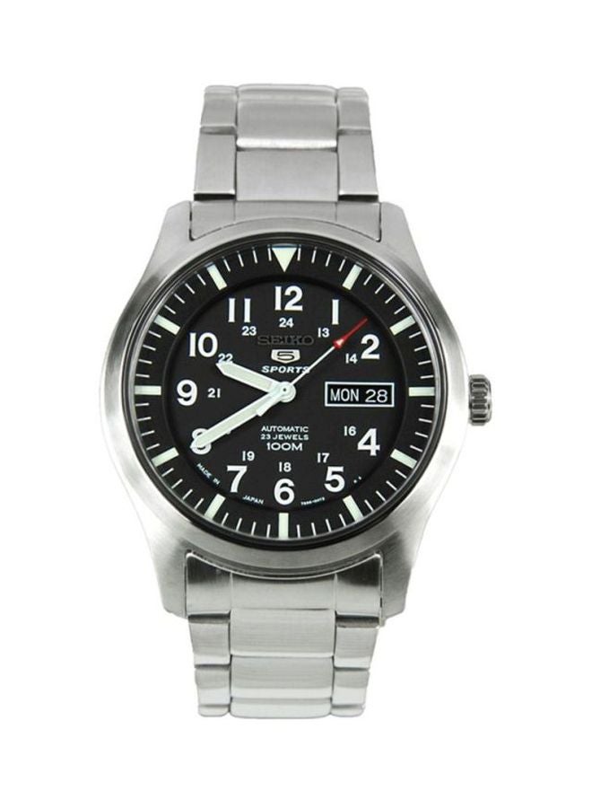 Seiko Men's 5 Sports Round Shape Stainless Steel Analog Wrist Watch 42 mm - Silver - SNZG13J1 - Image 1