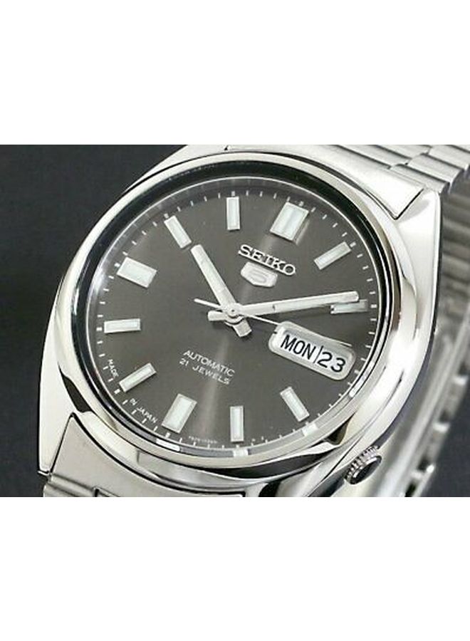 Seiko - Men's Series 5 Round Shape Stainless Steel Analog Wrist Watch 38 mm - Silver - SNXS79J1 - Image 1