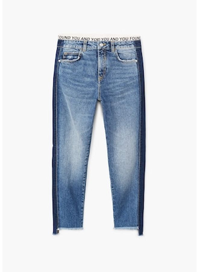 Contrast Panel Jeans Blue - v1602007749/N13182781V_7