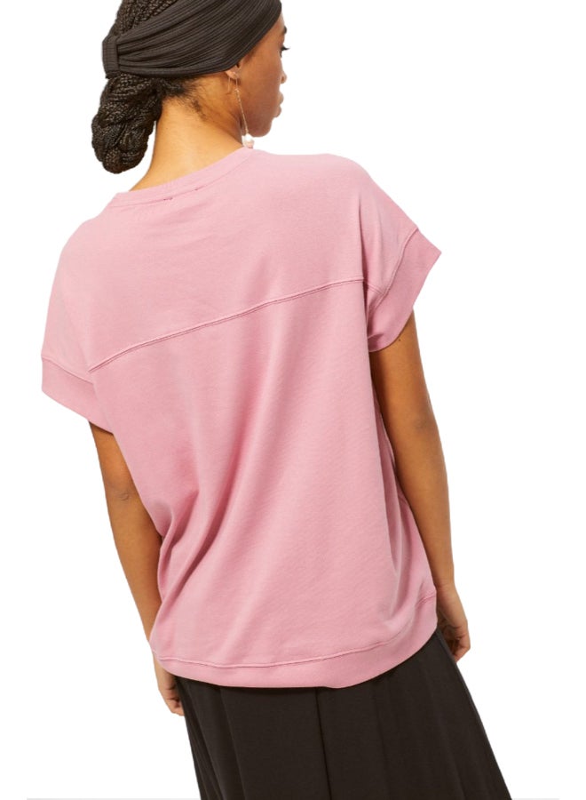 RINA Solid Half Sleeves Top Pink - Image 2
