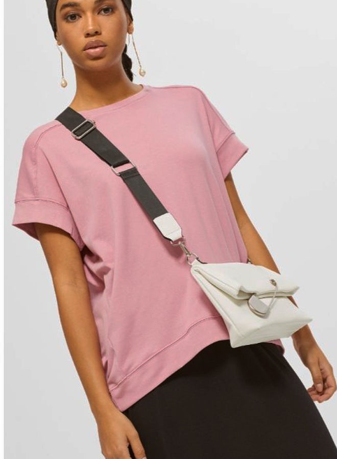 RINA Solid Half Sleeves Top Pink - Image 1