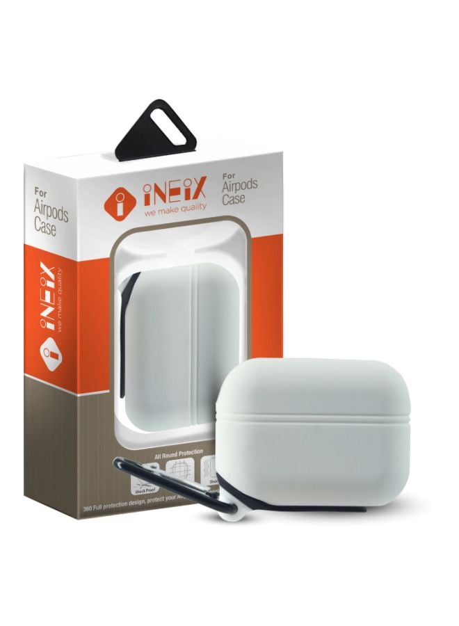إينيكس حافظة حماية مضادة للماء مزودة بحلقة بقفل زنبركي مناسبة لسماعات آيربودز برو من أبل أبيض - Image 2