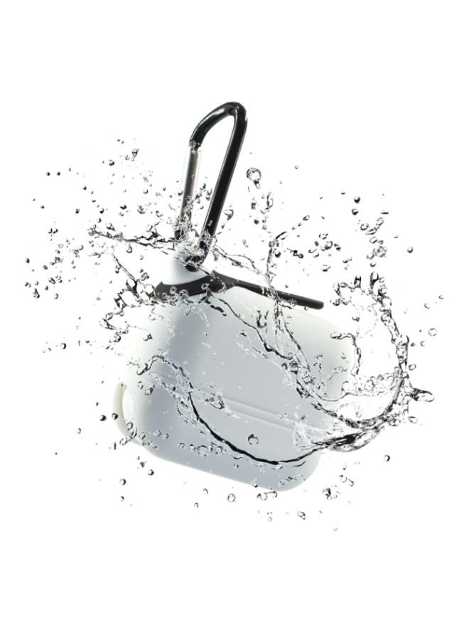 إينيكس حافظة حماية مضادة للماء مزودة بحلقة بقفل زنبركي مناسبة لسماعات آيربودز برو من أبل أبيض - Image 3