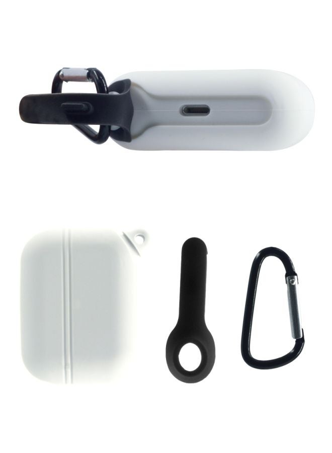 إينيكس حافظة حماية مضادة للماء مزودة بحلقة بقفل زنبركي مناسبة لسماعات آيربودز برو من أبل أبيض - Image 4