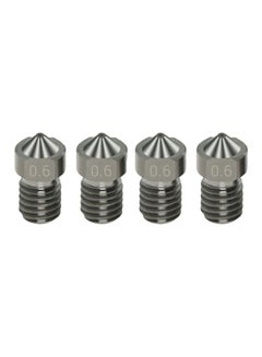 Aibecy 4-Piece V6 Hardened 3D Printer Nozzle Set Silver  - Image 1