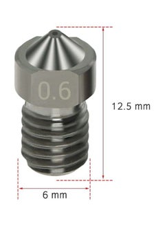 Aibecy 4-Piece V6 Hardened 3D Printer Nozzle Set Silver  - Image 4