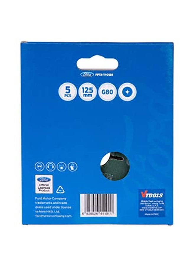 Ford 5-Piece G80 Angle Grinder Sandpaper Disc Red/Grey 125mm - Image 3