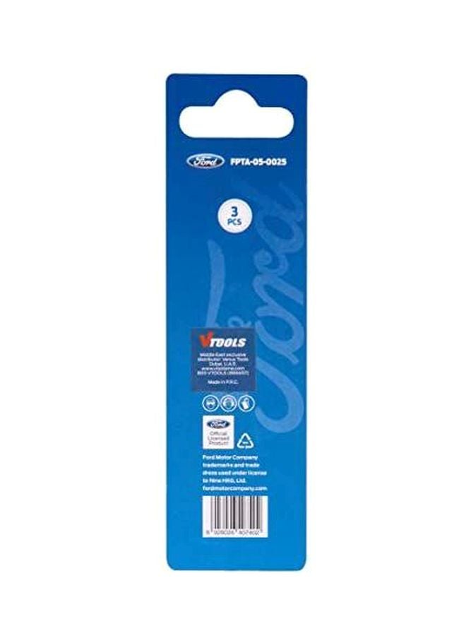 Ford 3-Piece HSS Metal Drill Bits Set Silver - Image 2