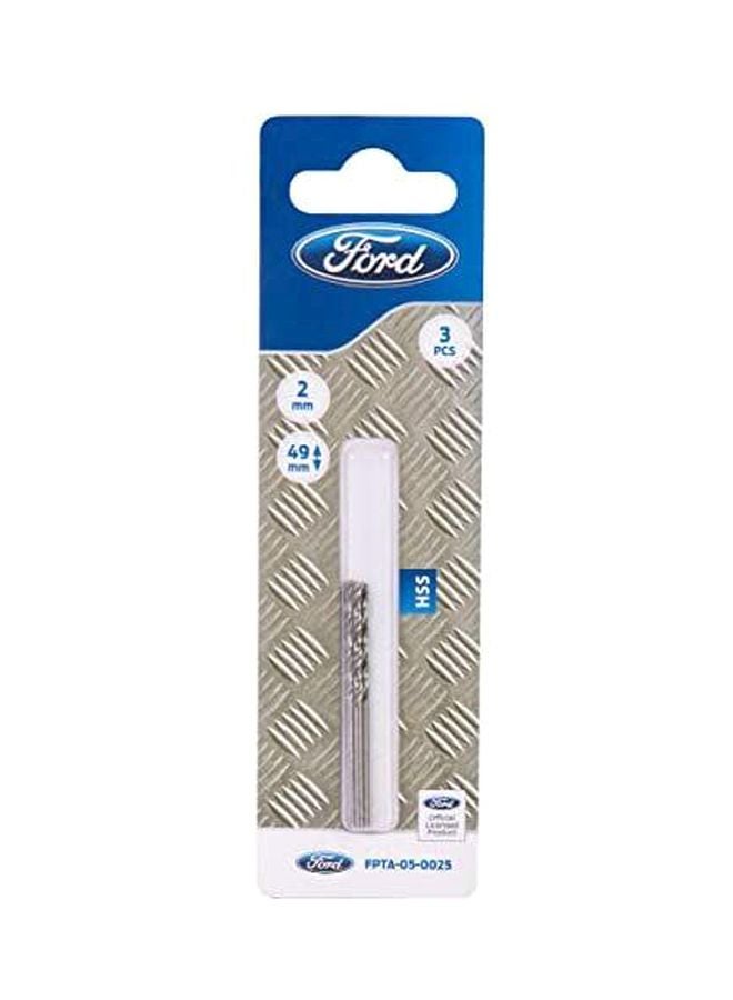 Ford 3-Piece HSS Metal Drill Bits Set Silver - Image 1