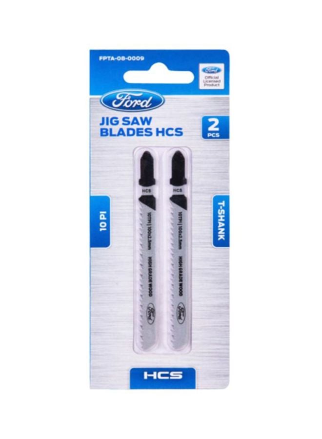 Ford 2-Piece HCS Jigsaw Blades Set Silver/Black 100mm