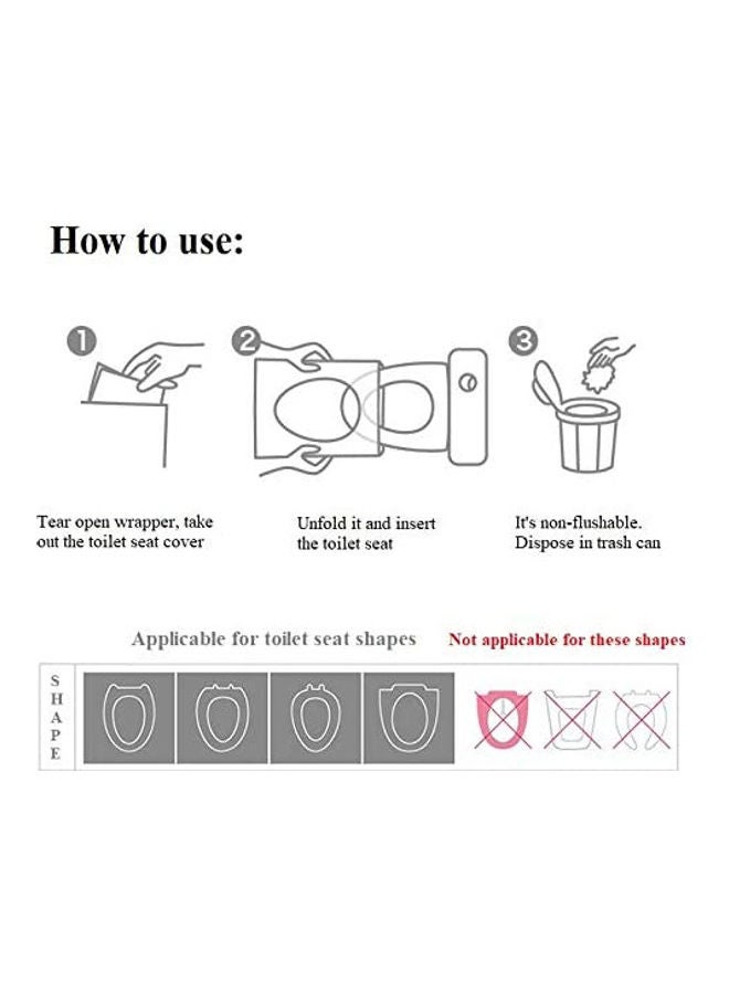 AIWANTO Pack Of 10 Disposable Toilet Seat Covers Clear 17.5x10.7x2.4cm  - Image 3