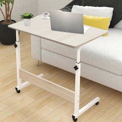 Goldedge Portable Laptop Computer Stand Desks White/Brown 80 x 40cm  - Image 1