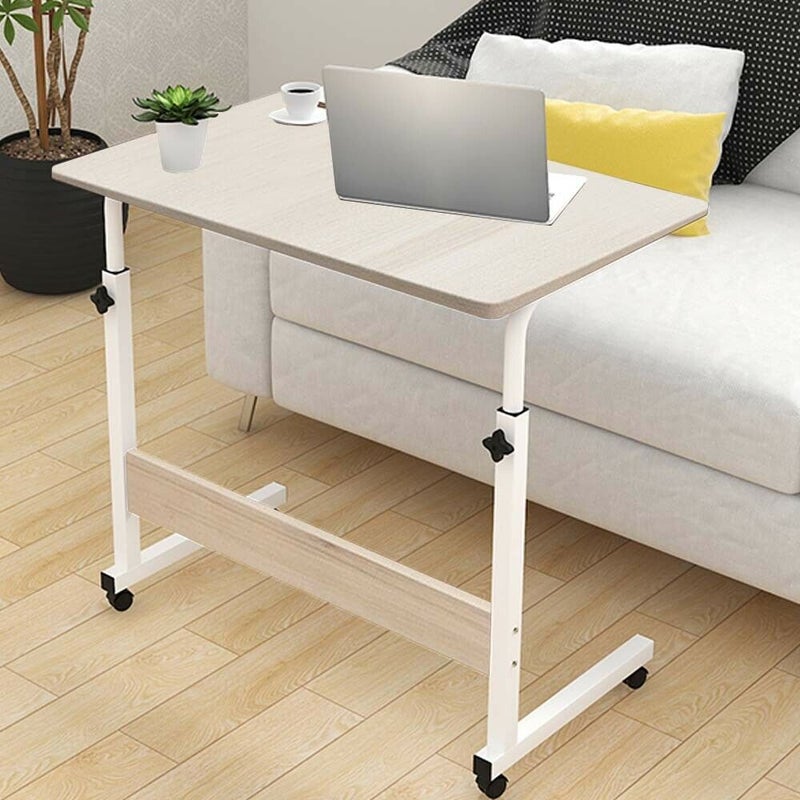 Goldedge - Portable Laptop Computer Stand Desks White/Brown 80 x 40cm - Image 1