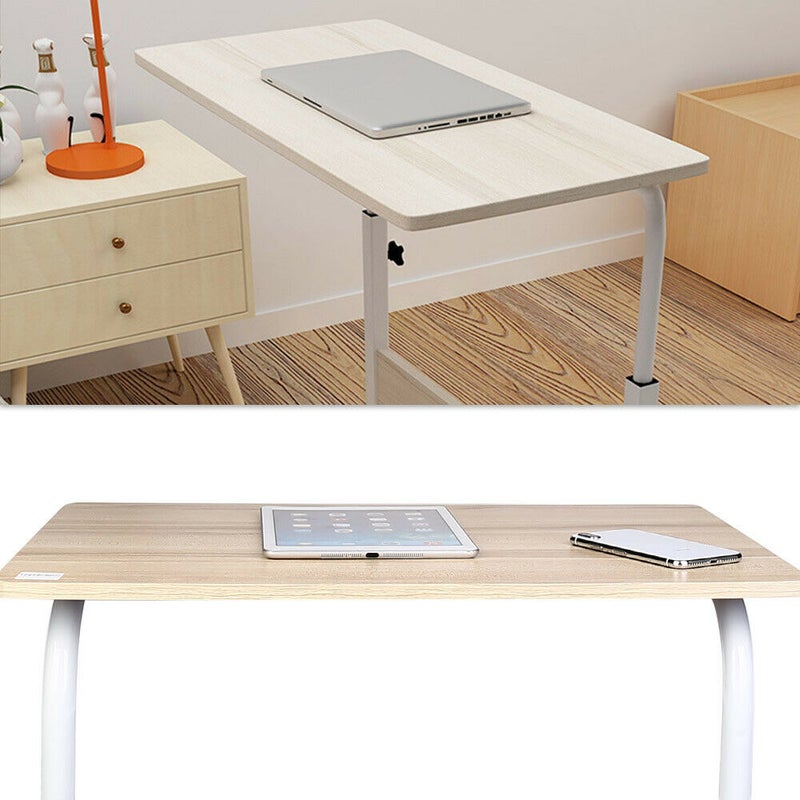 Goldedge - Portable Laptop Computer Stand Desks White/Brown 80 x 40cm - Image 1