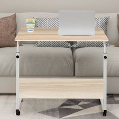 Goldedge Portable Laptop Computer Stand Desks White/Brown 80 x 40cm  - Image 3