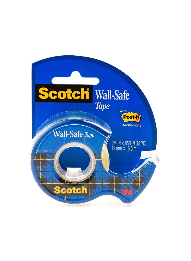 3M Scotch Wall Safe Tape With Dispenser Clear/Blue 16.5meter - Image 1