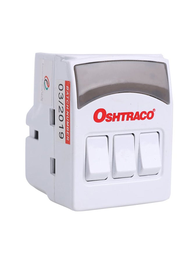 اوشتراكو محول متعدد الاتجاهات بتبديل ثلاثي الاتجاهات <div> أبيض 10مم - Image 1