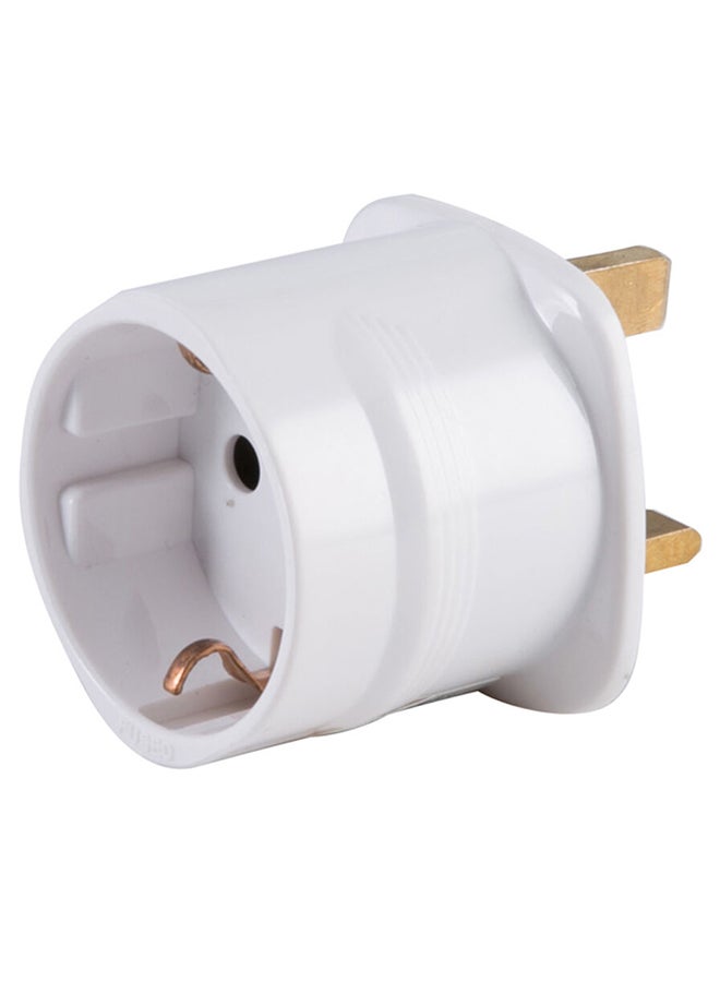 OSHTRACO 2-Pin Round Plug Converter White/Gold 5.8mm  - Image 1
