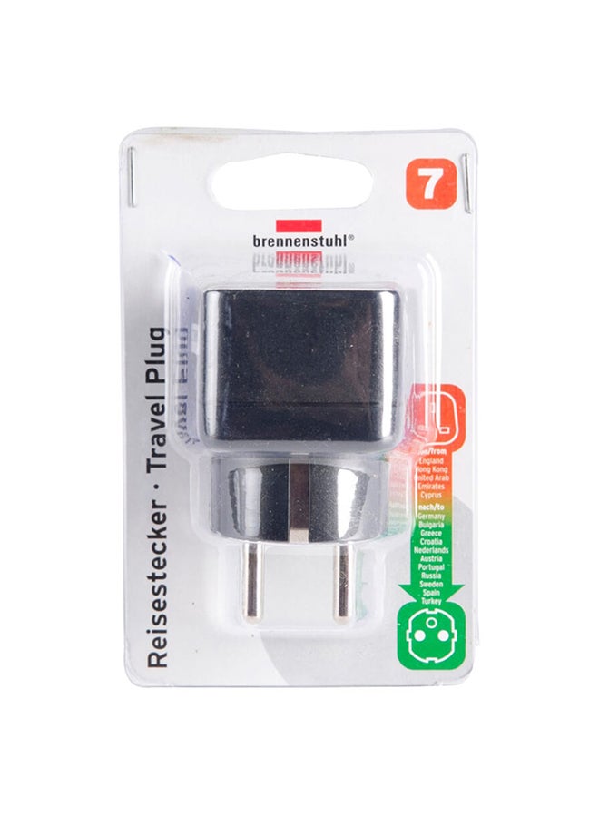 Brennenstuhl 3-Pin To 2-Pin Earthed Travel Adapter Multicolour