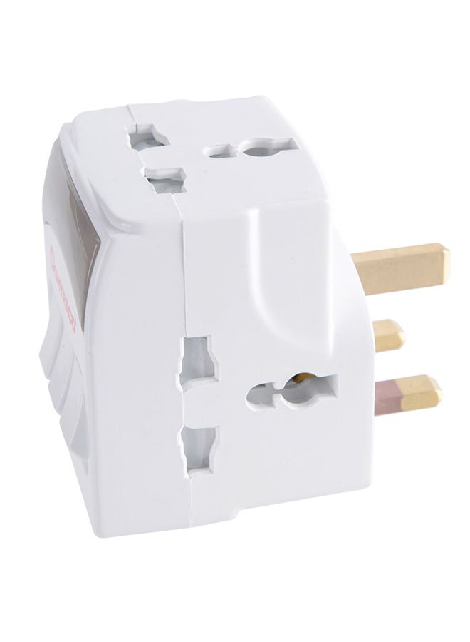 OSHTRACO 3-Way Switched BS Multi Adaptor Plug White  - Image 2
