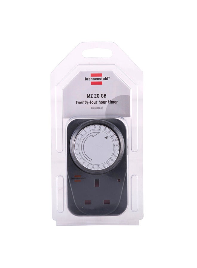 Brennenstuhl - 24-Hour Timer Socket Black 20mm - Image 1