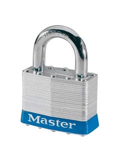 Master Lock Wide Laminated Steel Pin Tumbler Padlock Silver  - Image 1