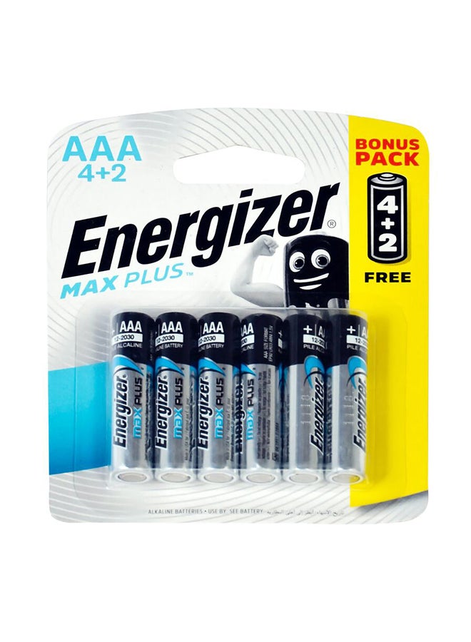 إنرجايزر طقم بطاريات قلوية AAA ماكس بلس من 6 قطع متعدد الألوان