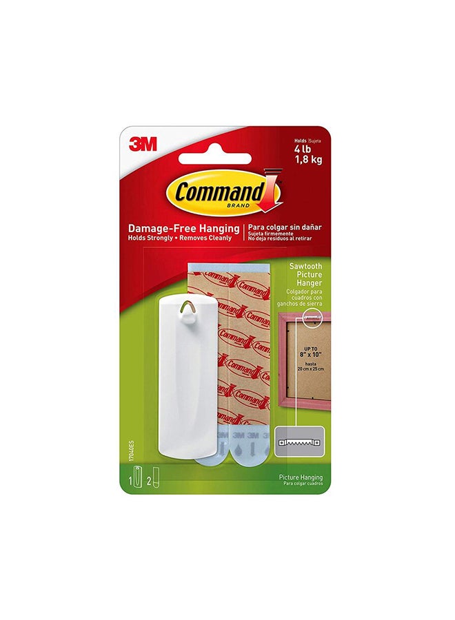 ثري ام طقم خطافات تعليق صور كوماند بشريط سنون منشار من 3 قطع أبيض - Image 1