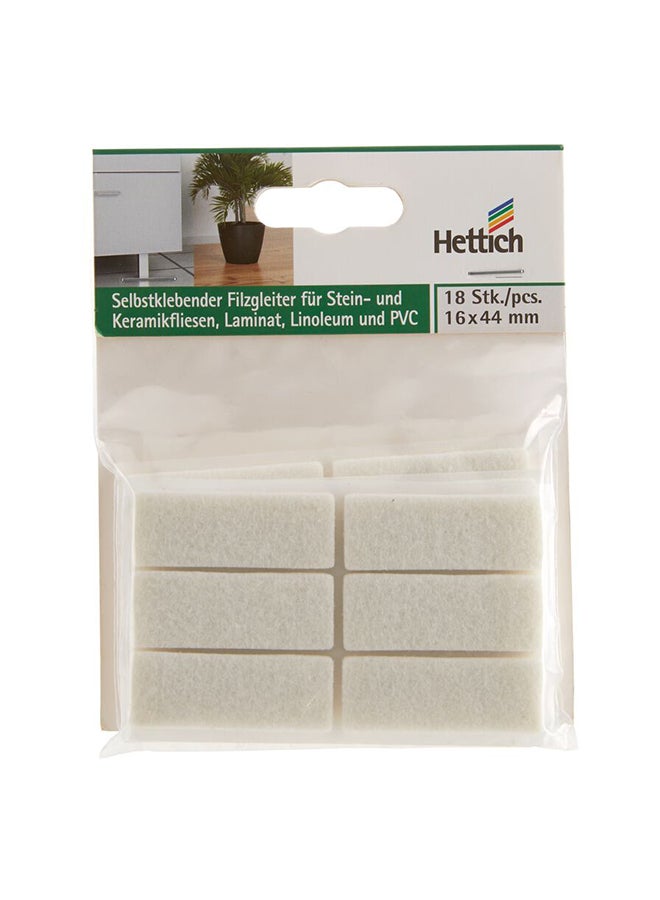 Hettich 18-Piece Felt Glide White