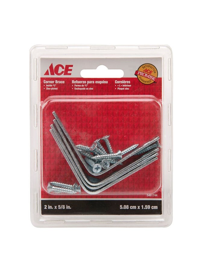 ACE 5290127 L Corner Br (Pack of 4, Silver) Multicolour 