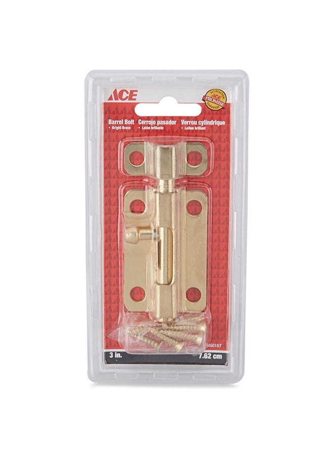 ACE Zinc Plated Barrel Bolt Gold 