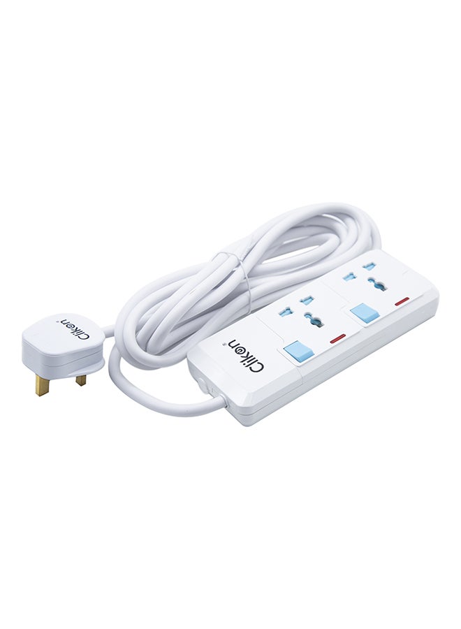 Clikon 2-Way Extension Socket White 3meter  - Image 2