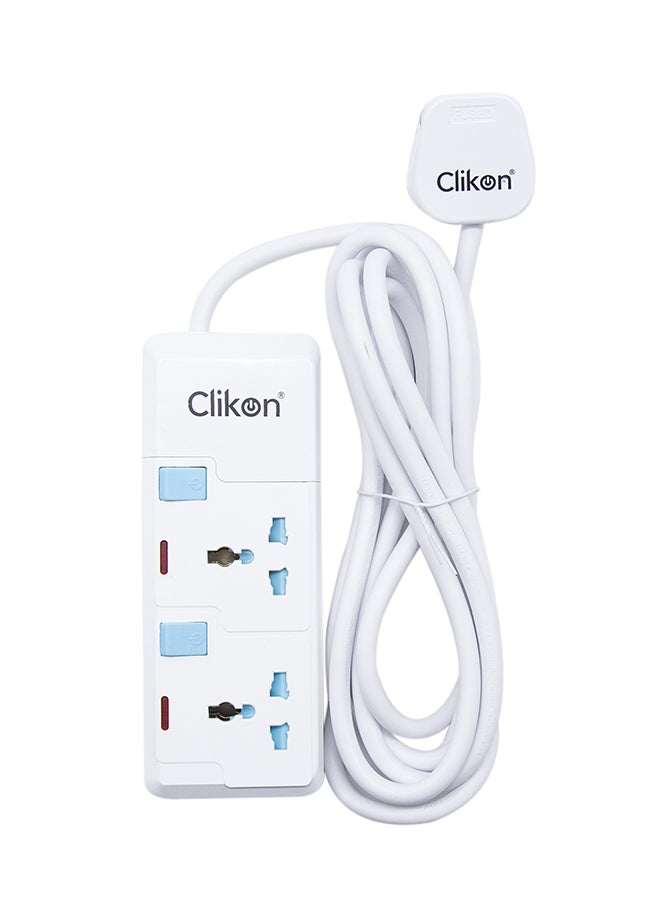 Clikon 2-Way Extension Socket White 3meter  - Image 3