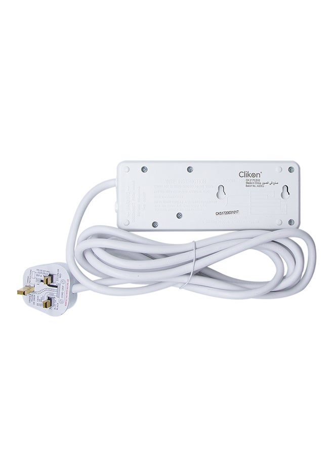 Clikon 2-Way Extension Socket White 3meter  - Image 4