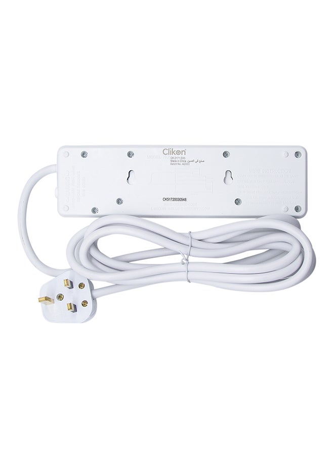 Clikon 3 Way Extension Socket White/Blue/red  - Image 4