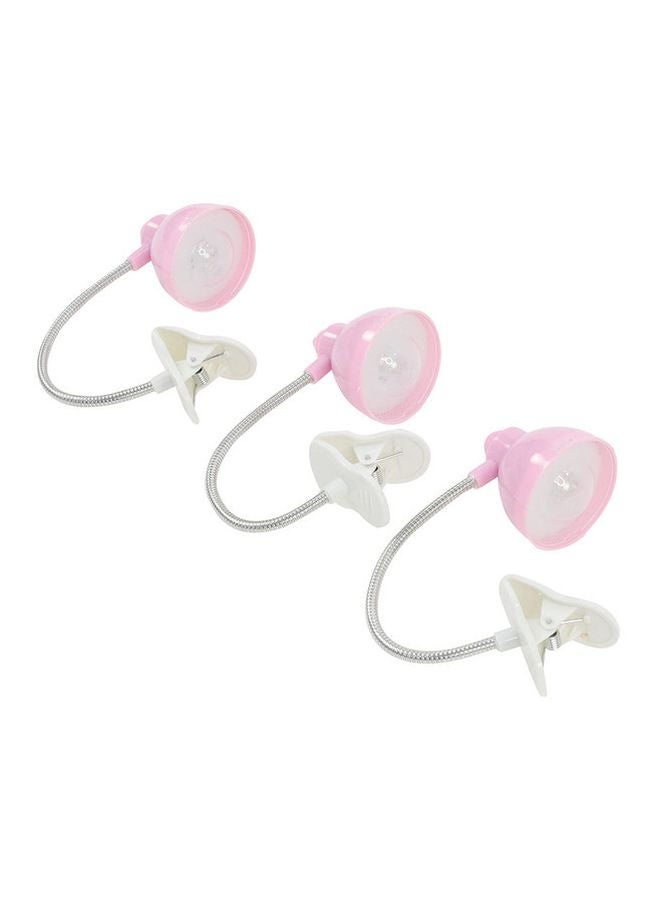 3-Piece Multifunction Clip LED Set White/Pink 17x24x4.5cm - v1602053569/N40929989A_2