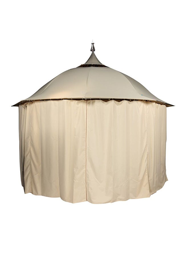 DANUBE HOME - Luxury Gazebo with Seating Metal Frame Patio Tent Canopy For Garden With Mosquito Net Beige 400x400cm - Image 1