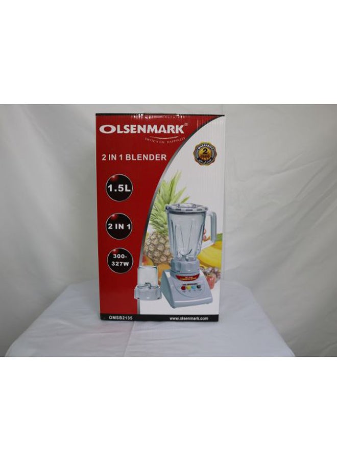 Olsenmark - 2-In-1 Super Blender 1.5 L 327 W OMSB2135 White/Clear/Red - Image 1