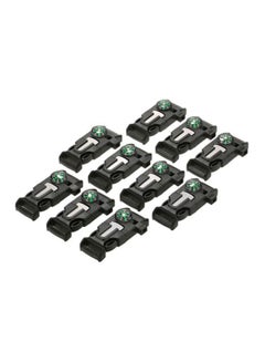 10-Piece Emergency Whistle Buckle With Compass 6.2 x 1.5 x 2.5cm