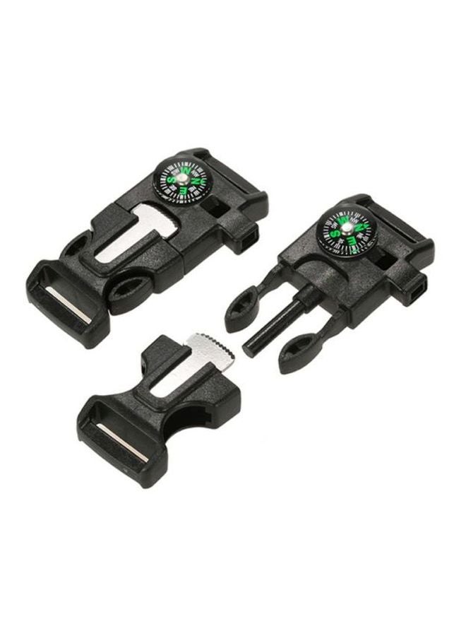 LIXADA - 10-Piece Emergency Whistle Buckle With Compass 6.2 x 1.5 x 2.5cm - Image 1