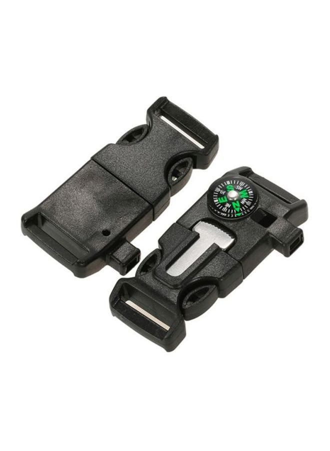 LIXADA - 10-Piece Emergency Whistle Buckle With Compass 6.2 x 1.5 x 2.5cm - Image 1