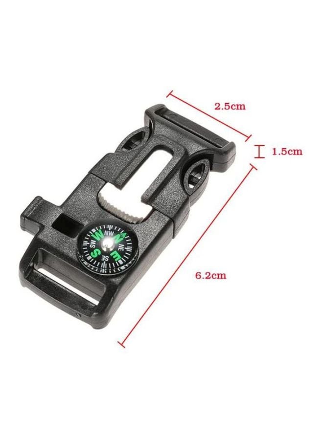 LIXADA - 10-Piece Emergency Whistle Buckle With Compass 6.2 x 1.5 x 2.5cm - Image 1