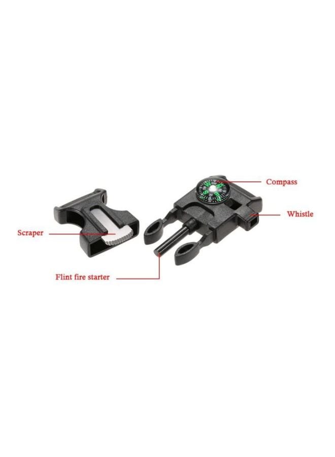 LIXADA - 10-Piece Emergency Whistle Buckle With Compass 6.2 x 1.5 x 2.5cm - Image 1