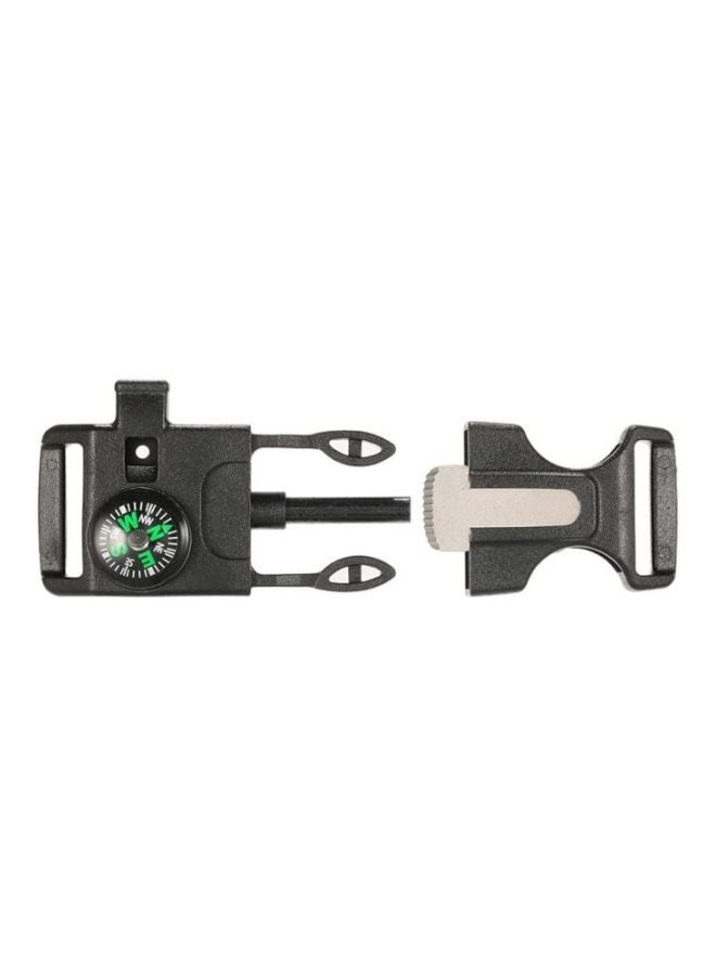 LIXADA - 10-Piece Emergency Whistle Buckle With Compass 6.2 x 1.5 x 2.5cm - Image 1